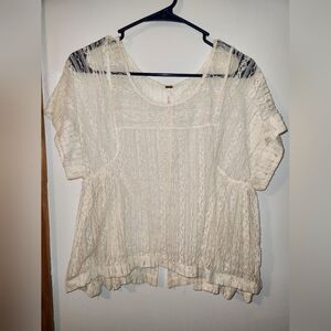 Free People, Cream Lace Top, XS